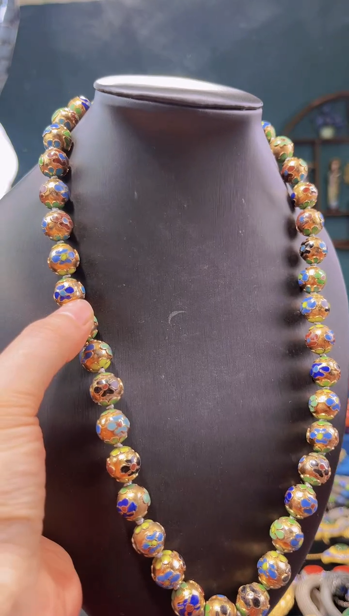 【闪购商品】非遗绝技 景泰蓝1.2项链 金地