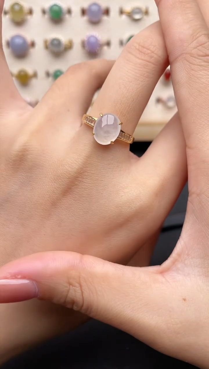 【闪购商品】翡翠戒指银S925镶嵌一物一证一礼盒