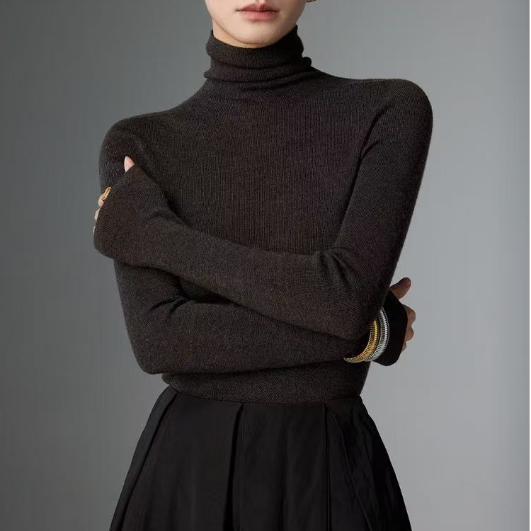 绵羊毛针织衫高级感秋冬堆堆领高领打底衫Y3050