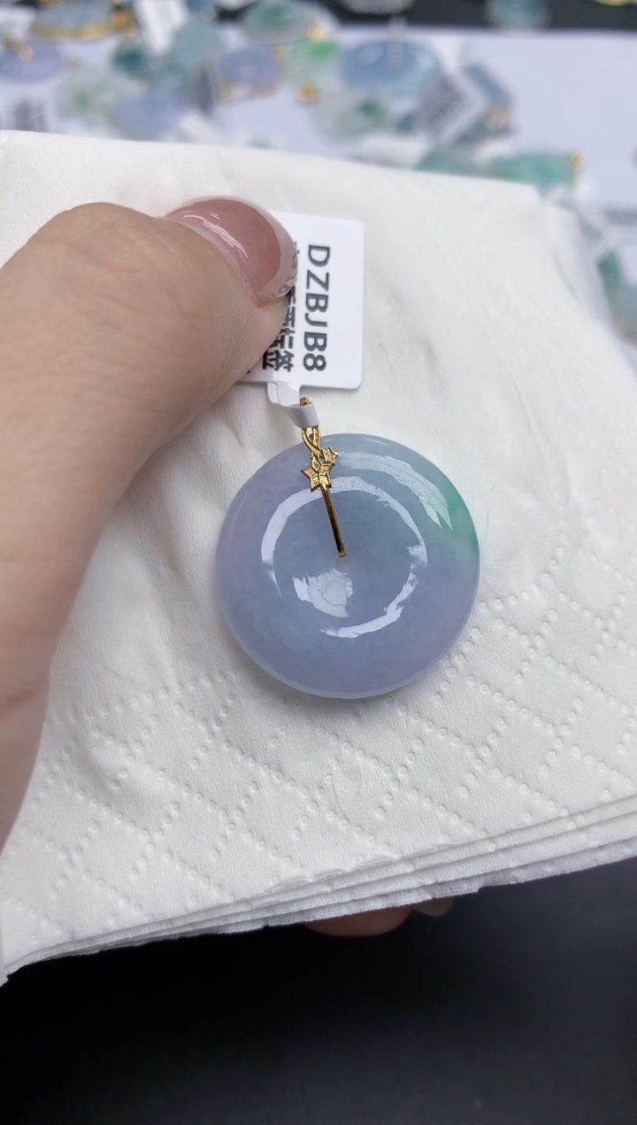 【闪购商品】翡翠颈饰18K金镶嵌天然缅甸翡翠A货