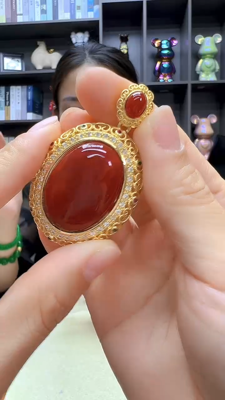 高货红色diy劲饰吊坠