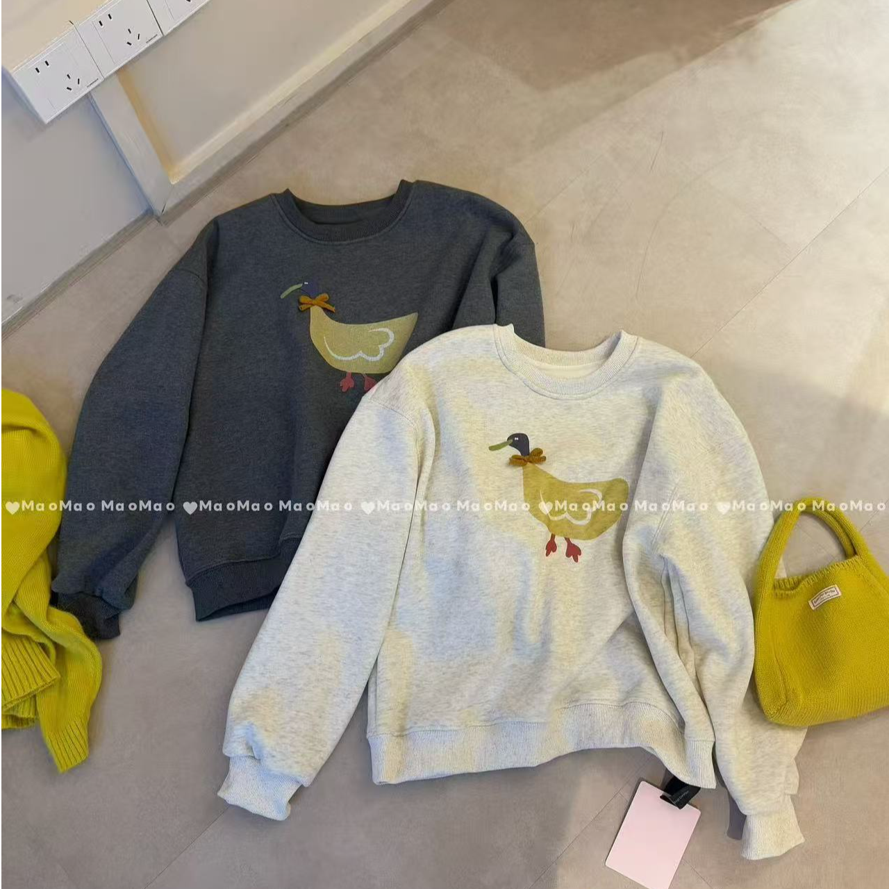 2025新款可爱蝴蝶结小鸭子加绒卫衣