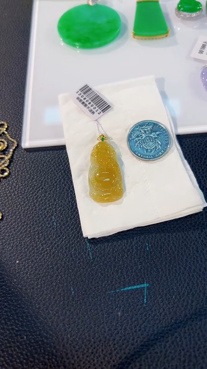 翡翠18K金镶嵌颈饰缅料A货/支持复检/一件