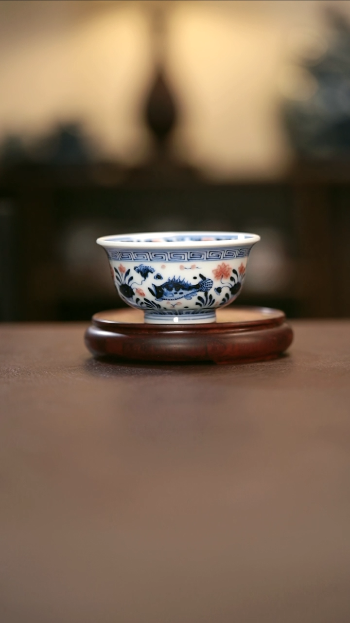 【闪购商品】杯晏山堂鱼藻纹压手杯