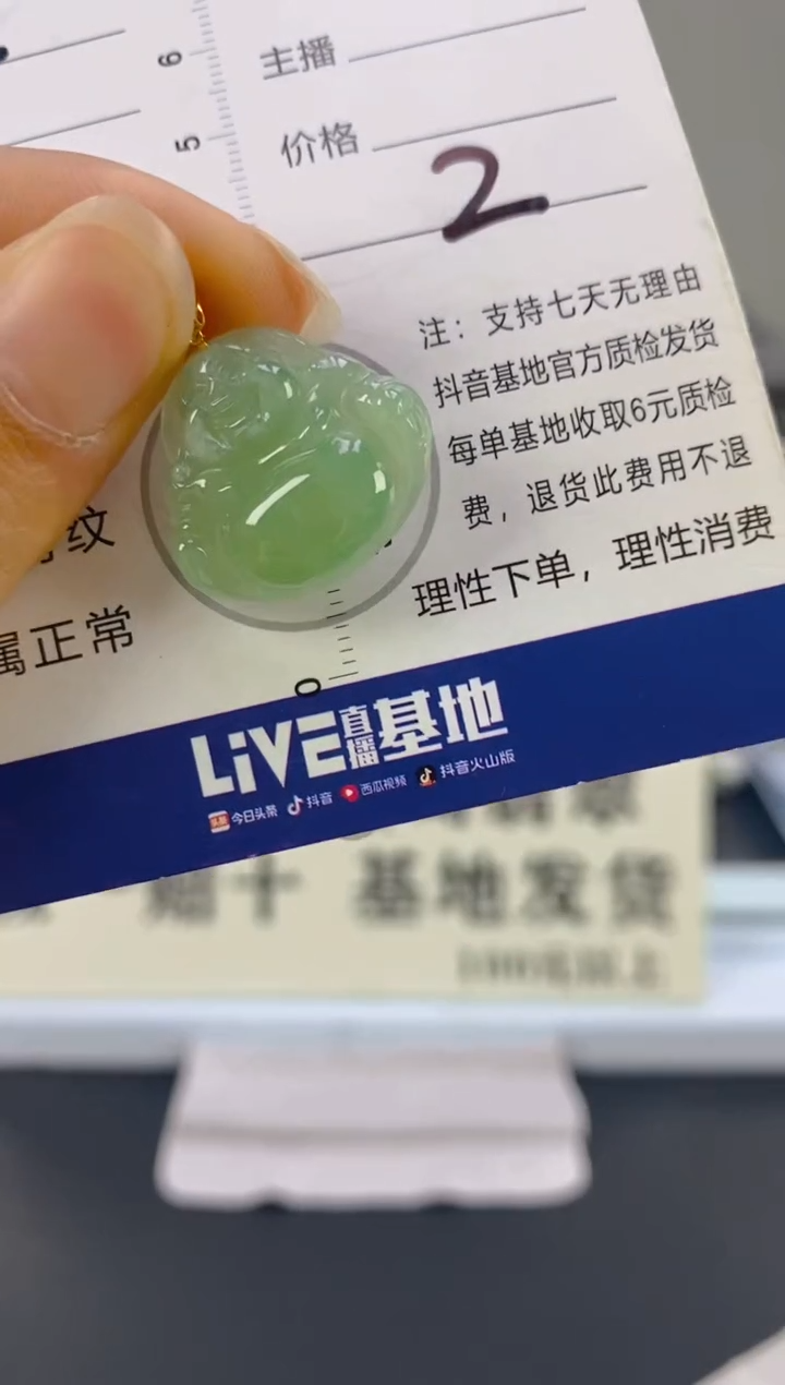 【闪购商品】翡翠颈饰18K金镶嵌天然A货翡翠  2