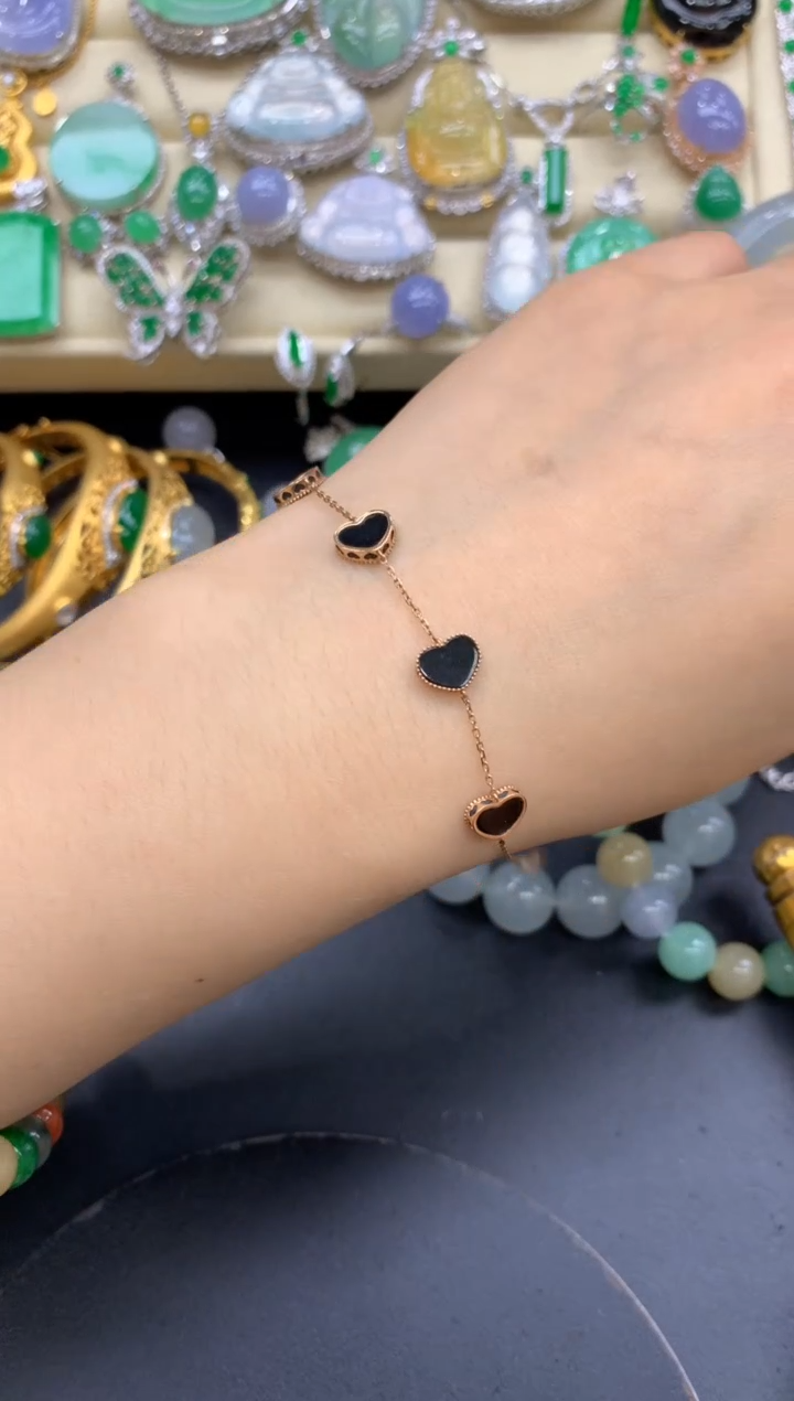 【闪购商品】翡翠手链18K金镶嵌251-中国好珍宝