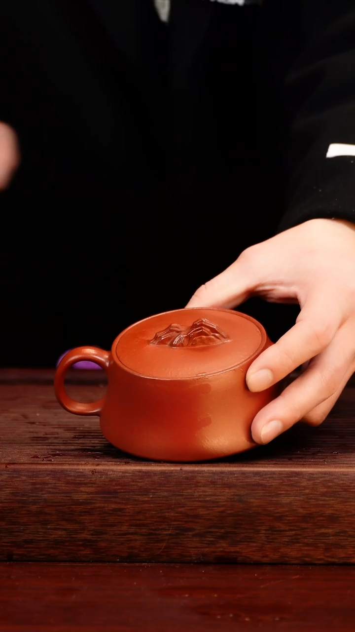 茶壶紫砂朱泥观山紫砂壶180cc左右