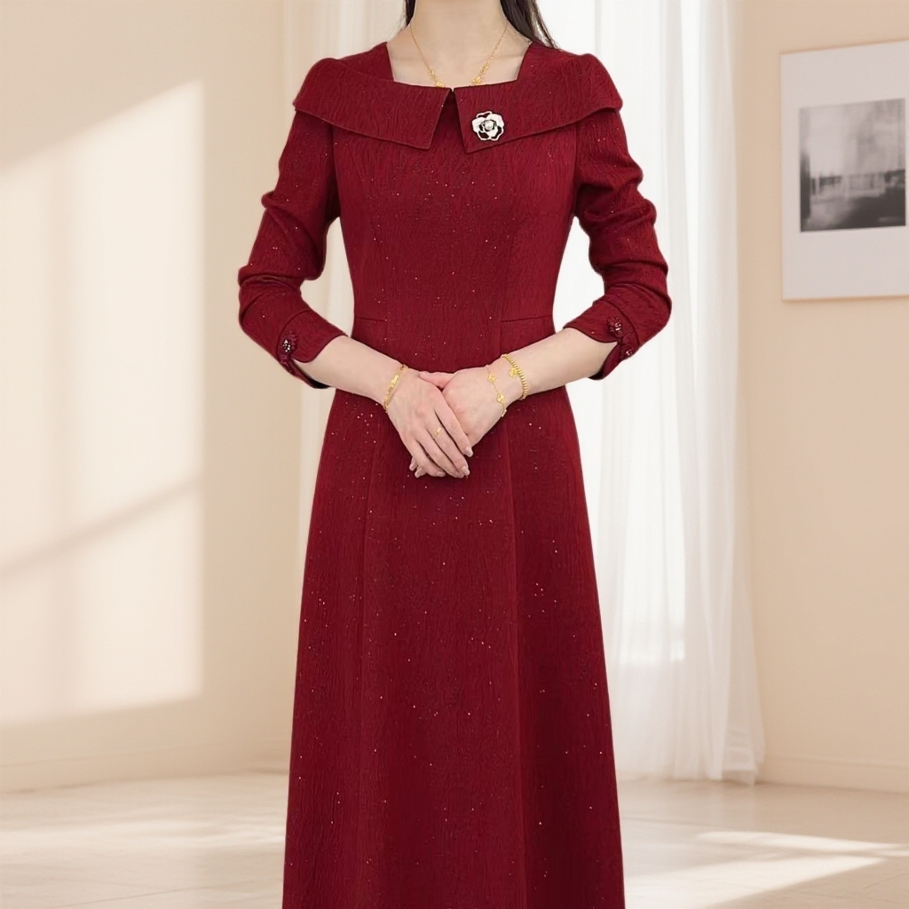 [314]春秋气质修身百搭显瘦洋气减龄新中式连衣裙