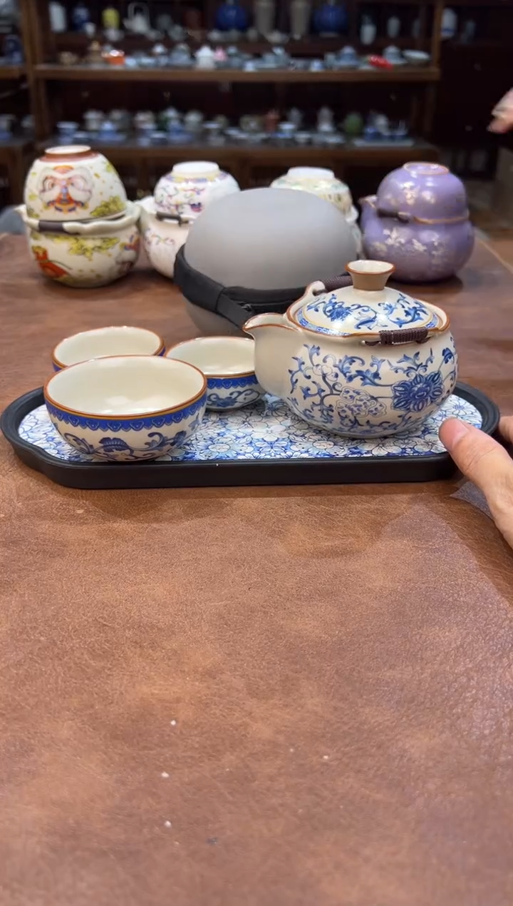 真的很便宜超好看会开片的旅行茶具