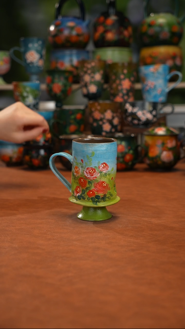 紫砂油画釉下彩手绘