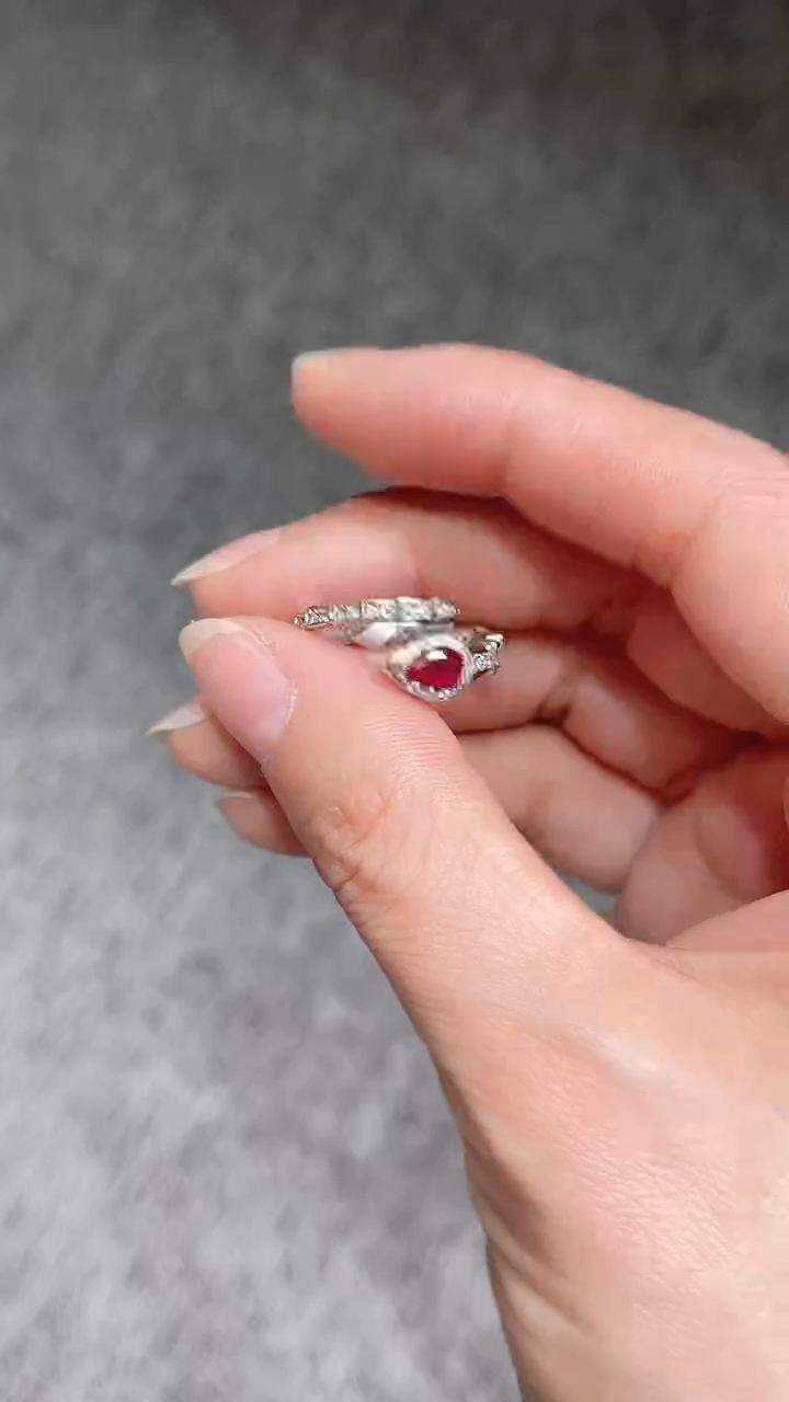 【闪购商品】红宝石戒指银S925镶嵌成品