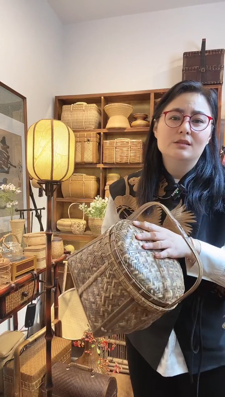 【闪购商品】手工竹编紫竹食盒田螺有盖