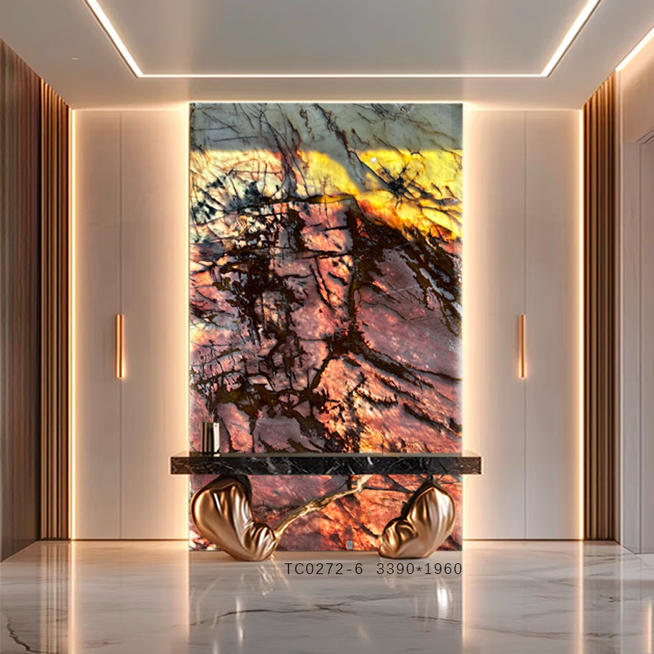 天然进口奢石莫妮卡红玄关背景墙定金链接