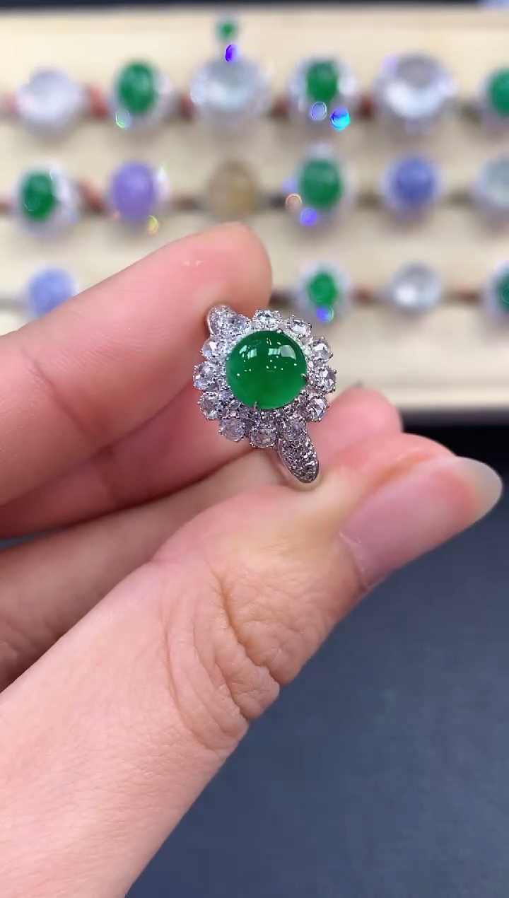 【闪购商品】翡翠戒指18K金镶嵌B171