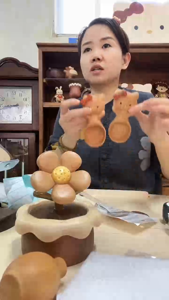 木凯蒂猫勺子 樱桃木