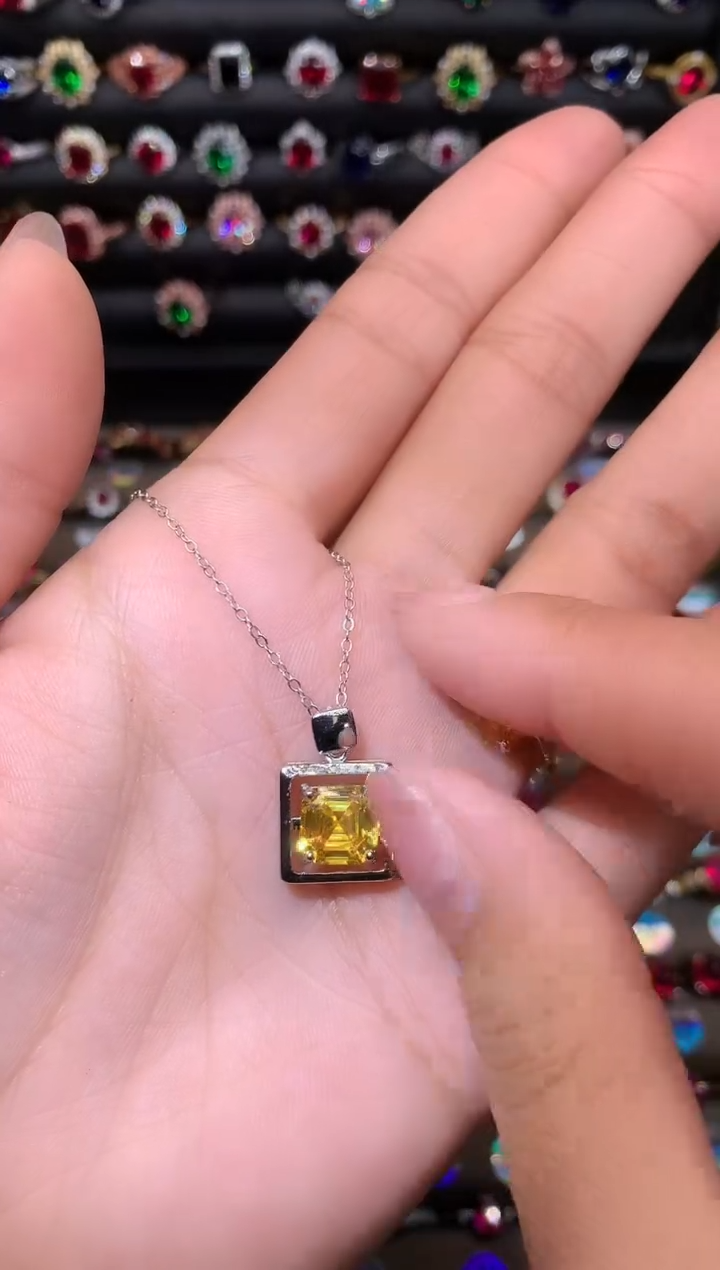 【闪购商品】水晶吊坠(赠链)银S925镶嵌黄水晶