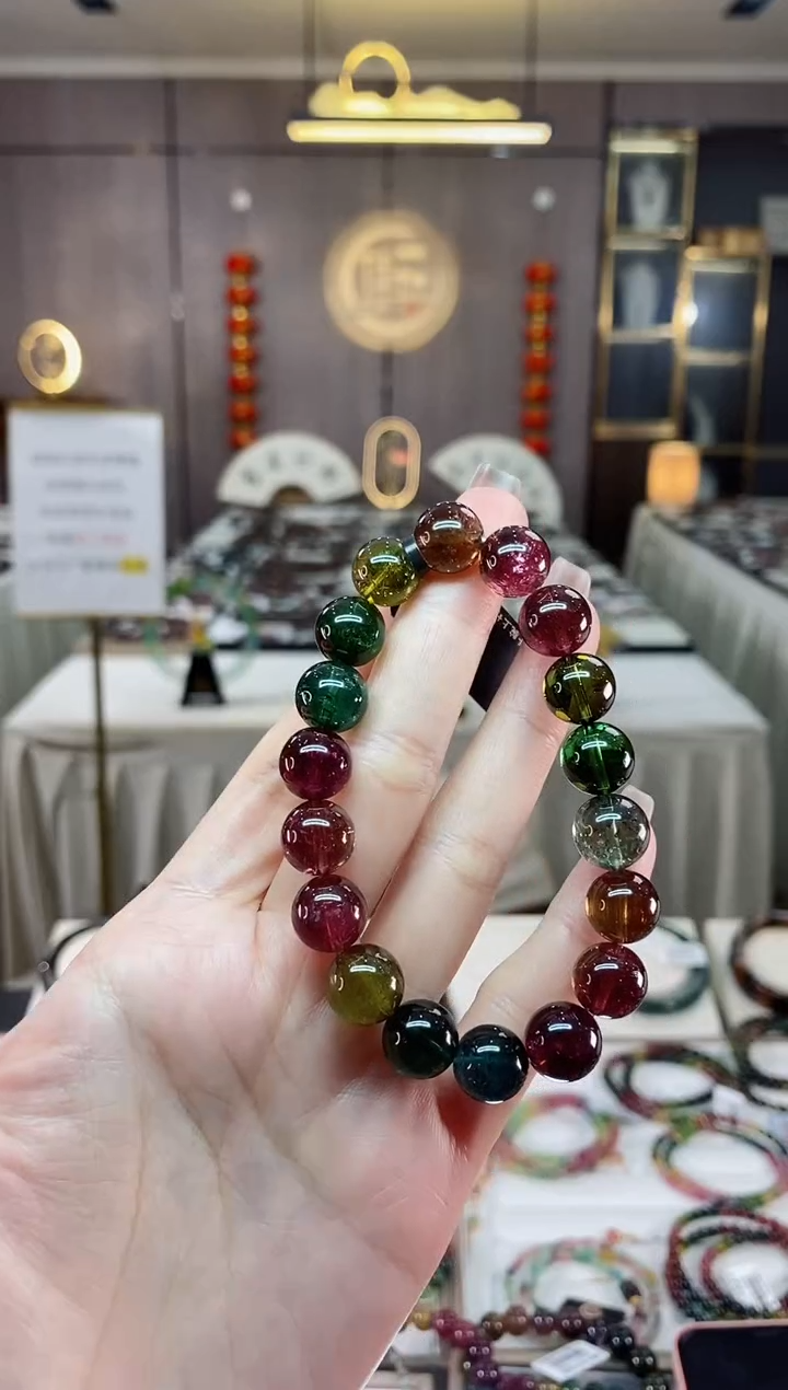 【闪购商品】碧玺收藏级单圈手串11mm+未镶嵌一物一证dan