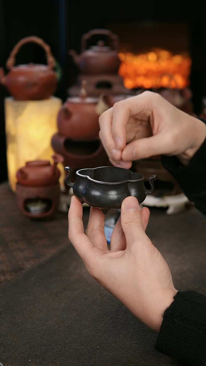 铜香炉 海棠香炉