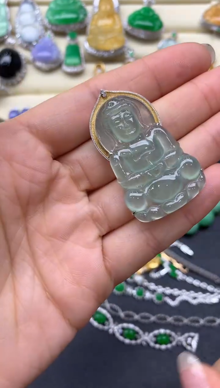 【闪购商品】翡翠颈饰18K金镶嵌455-中国好珍宝