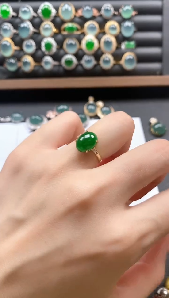 银S925镶嵌戒指翡翠51151