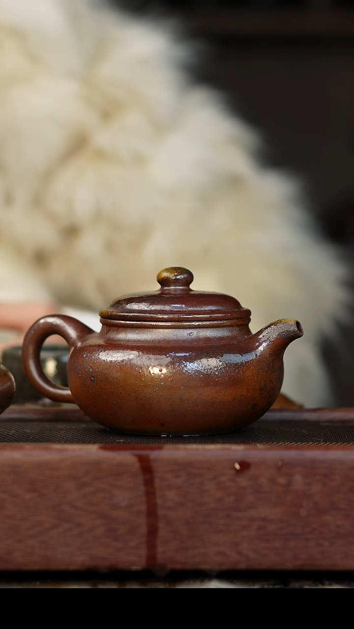 茶壶紫砂柴烧紫砂 天青仿古270cc