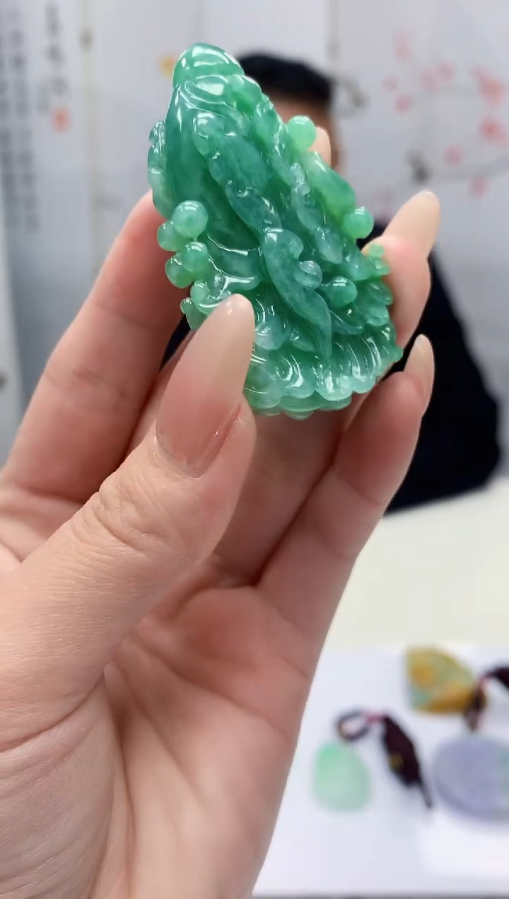 【闪购商品】定制翡翠未镶嵌4969jj-毛货挂件27