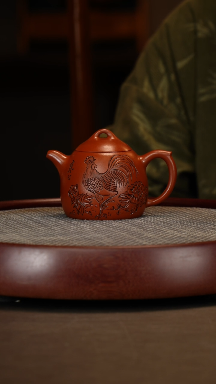 【闪购商品】紫砂茶壶景舟红泥秦权+盖杯