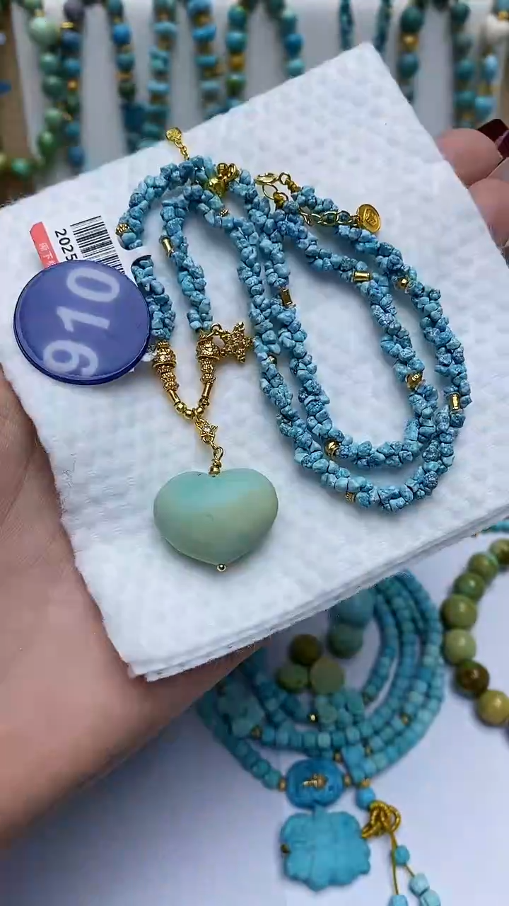 【闪购商品】绿松石项链银S925镶嵌910