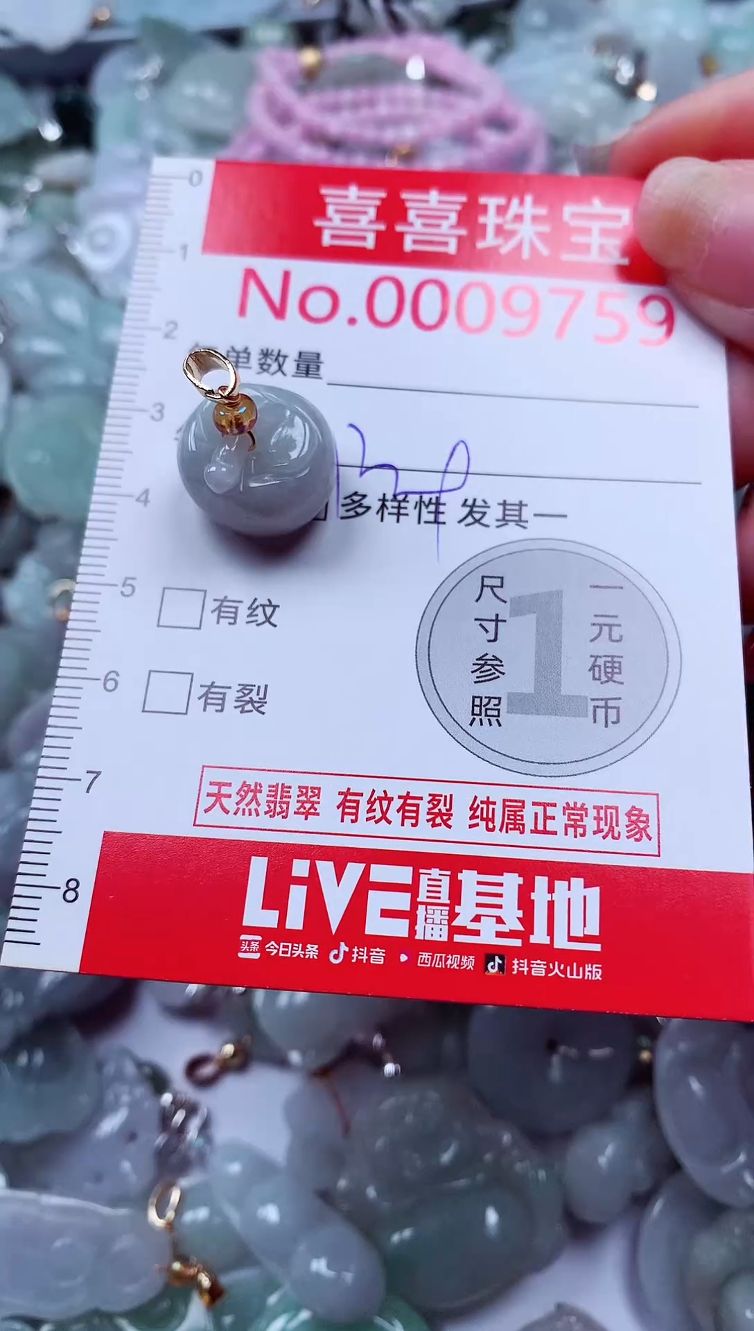 吊坠(不含链)未镶嵌翡翠9759