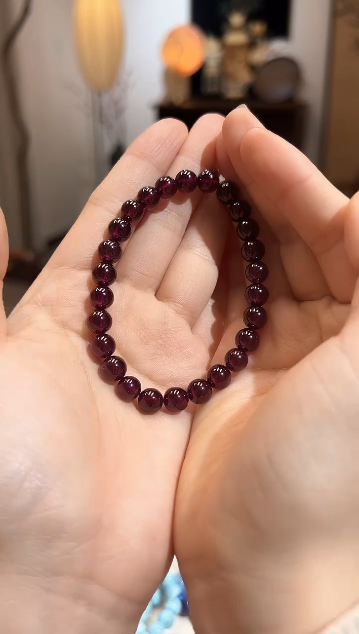 【闪购商品】石榴石（紫牙乌）手串未镶嵌XL2828紫牙乌手串7+
