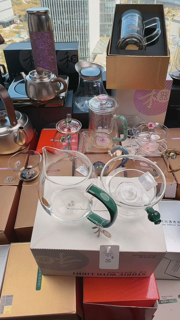 @@禾器澄然茶海墨绿色+润茗茶漏墨绿色