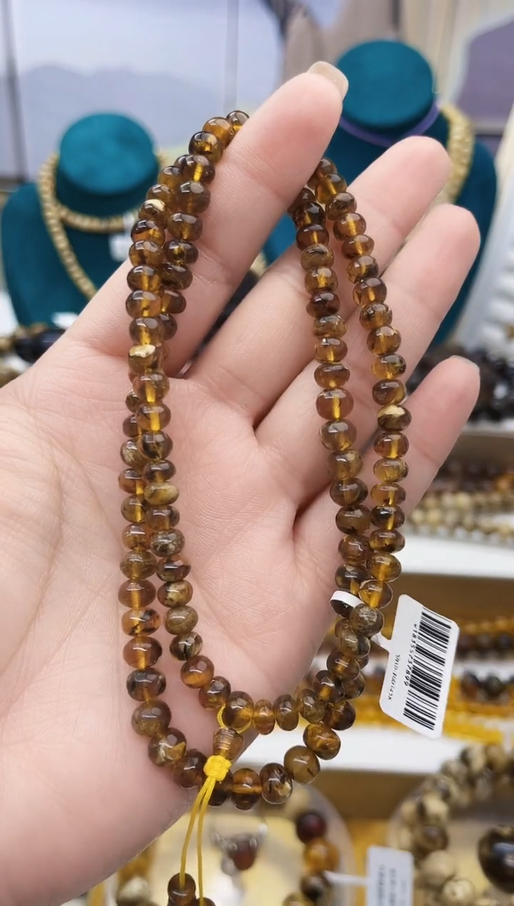 【闪购商品】琥珀颈饰未镶嵌抚顺琥珀6毫米