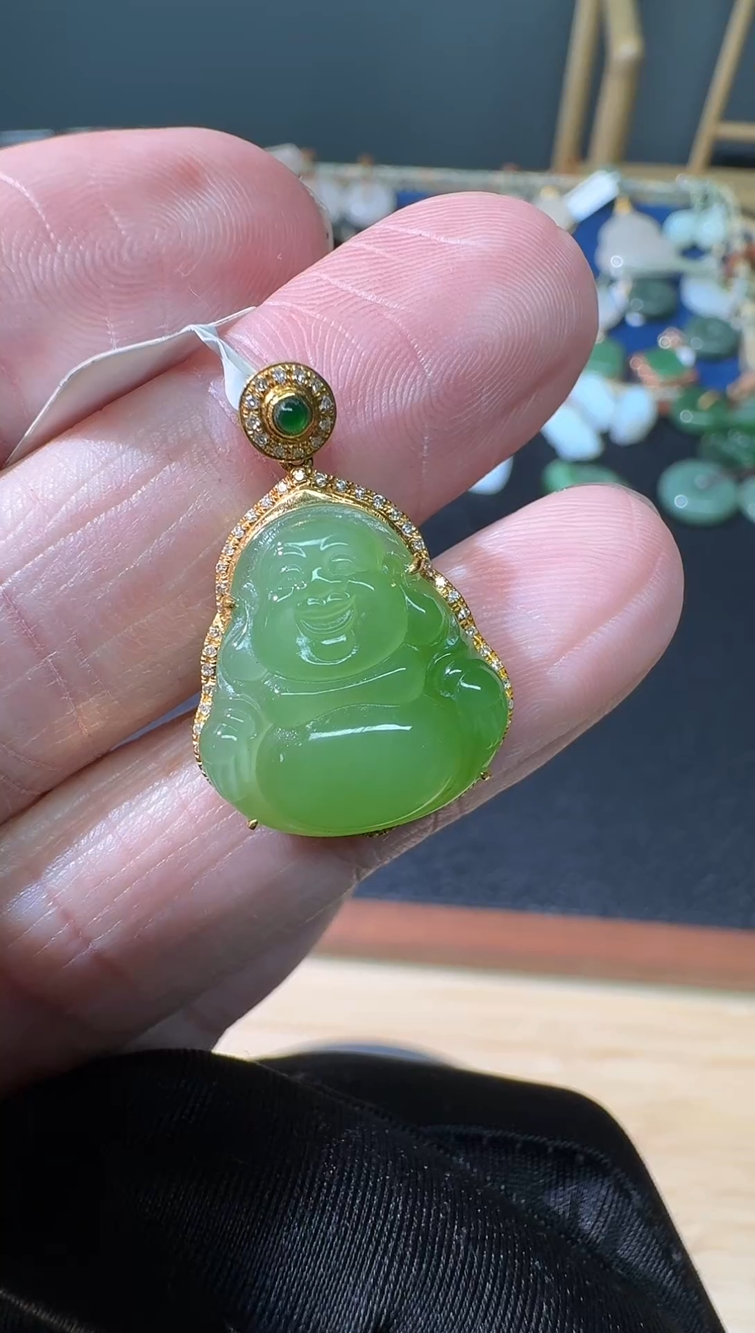 【闪购商品】和田玉吊坠(不含链)18K金镶嵌LX09*3446