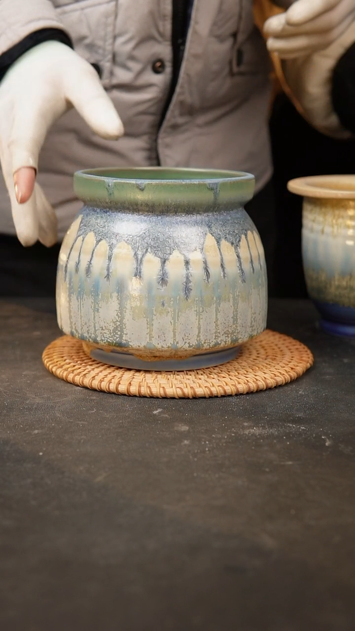 【闪购商品】瓷片173泥泥手工花盆