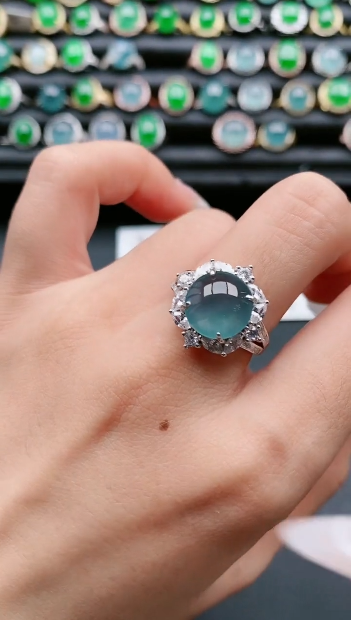 【闪购商品】翡翠戒指银S925镶嵌1111111111