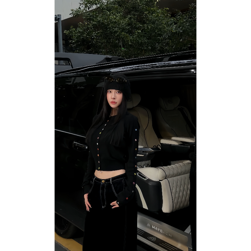 lele 秋冬新款 糖果扣针织羊毛显瘦打底长袖 2511338SY