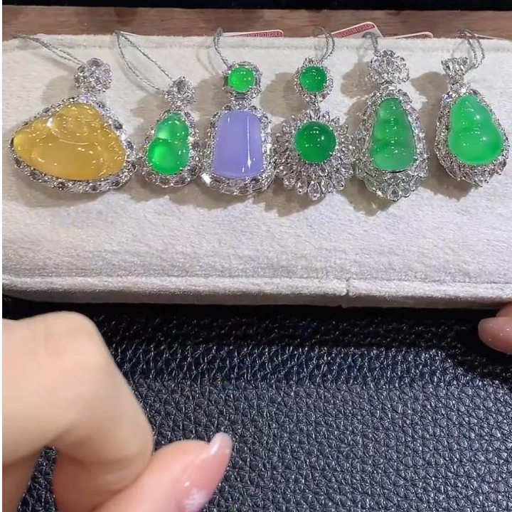 【云中意】18K金 翡翠吊坠彩虹盘(不含链)多样性发一件-wxy-8