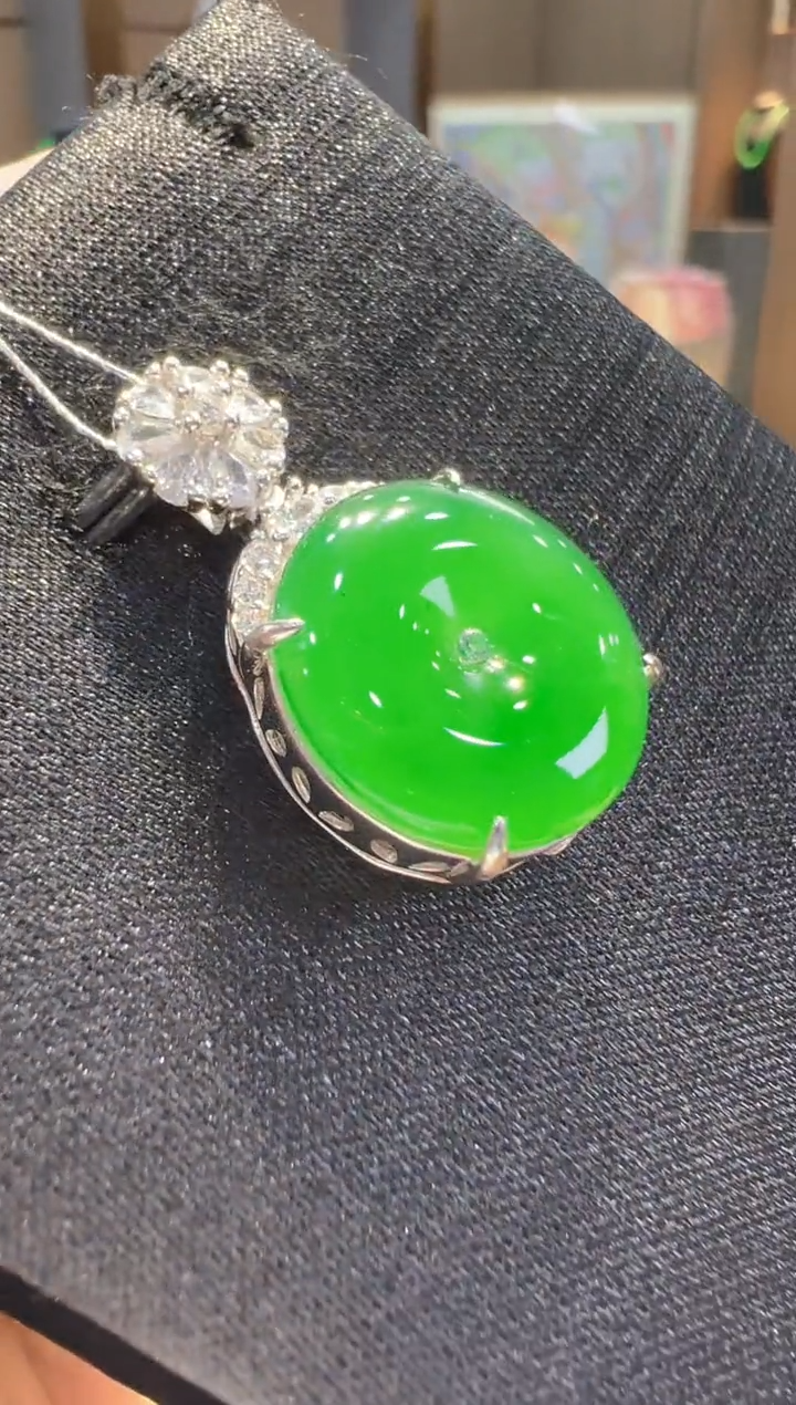 翡翠银S925镶嵌吊坠(不含链)多样性发其一