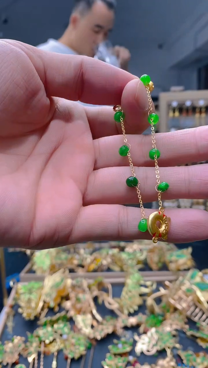 【闪购商品】翡翠耳饰合金151翡翠手链