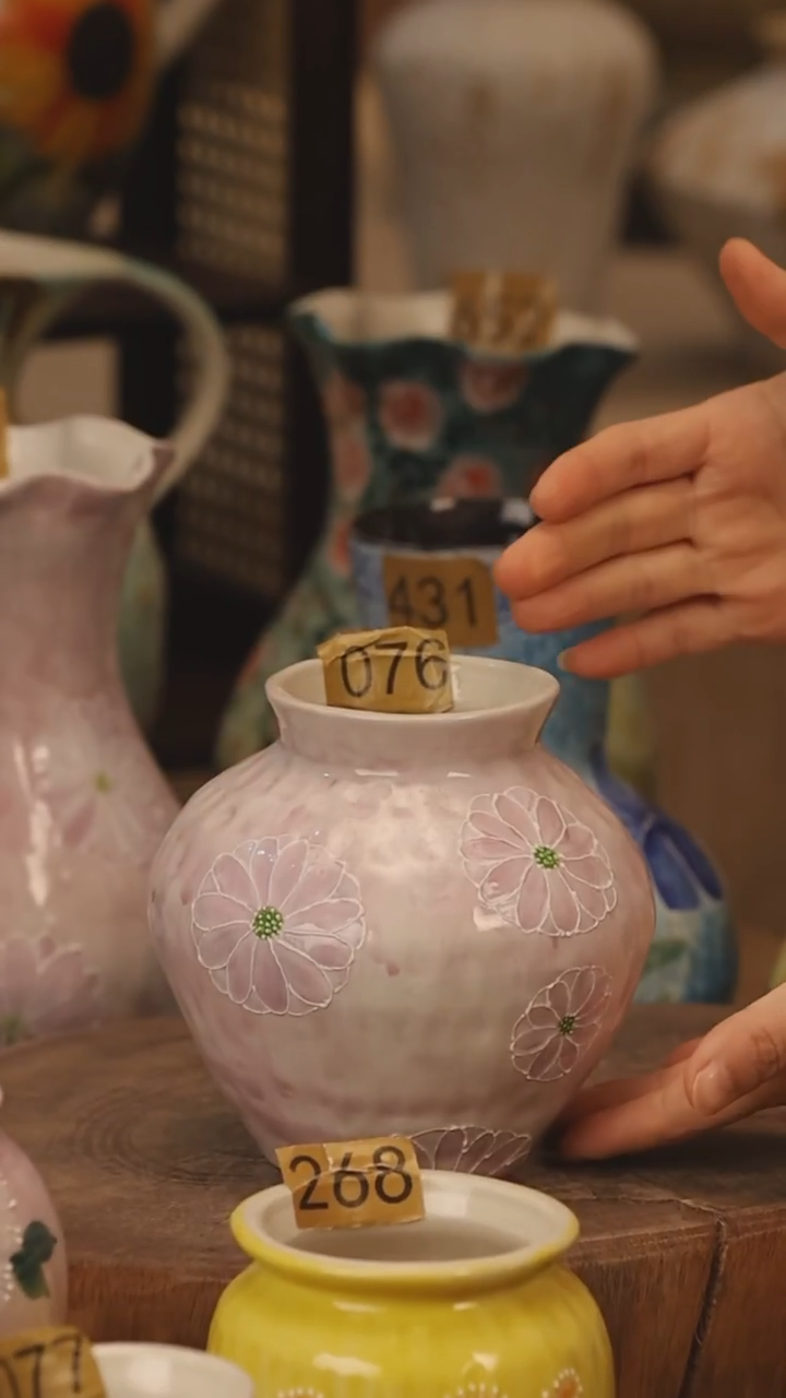 陶瓷景德镇设计师手作花器摆件侘寂风@M076@