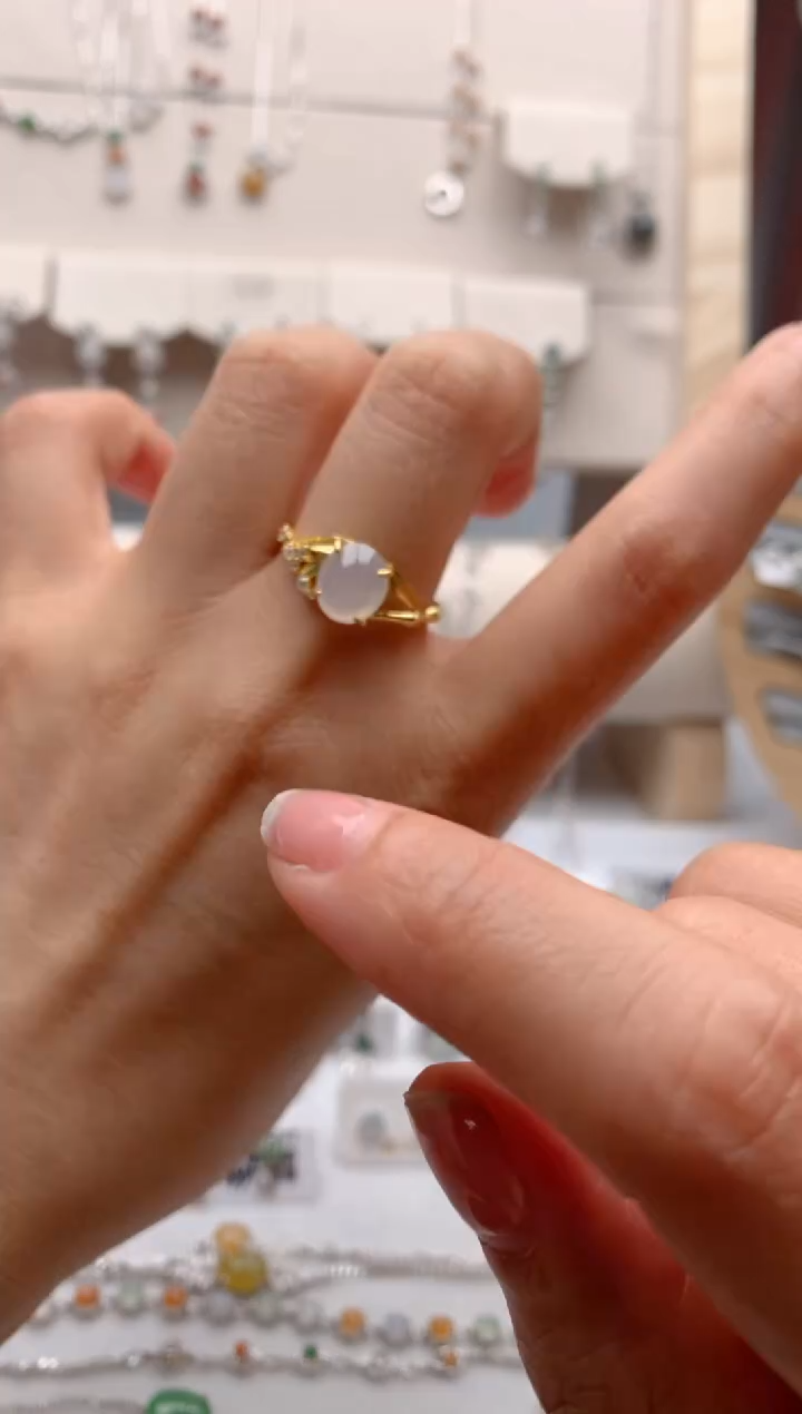 【闪购商品】翡翠戒指银S925镶嵌1号