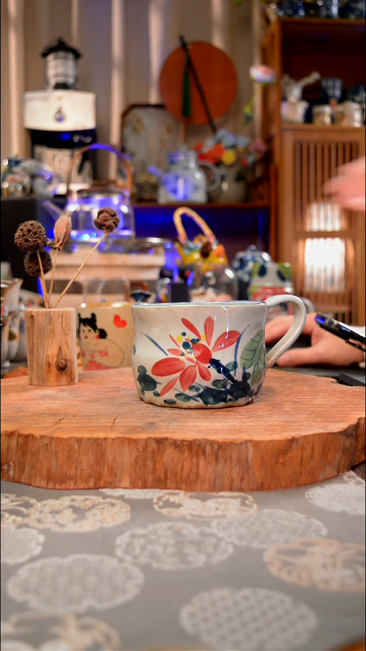 【闪购商品】杯子荷花手工手绘手工手绘