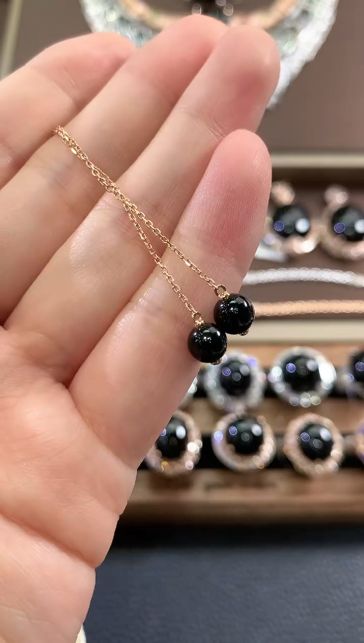 18K金镶嵌翡翠耳饰g32