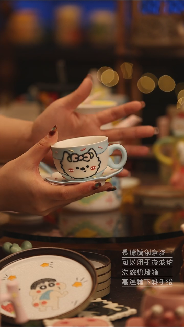 陶瓷景德镇可爱陶瓷釉下彩绘设计师款