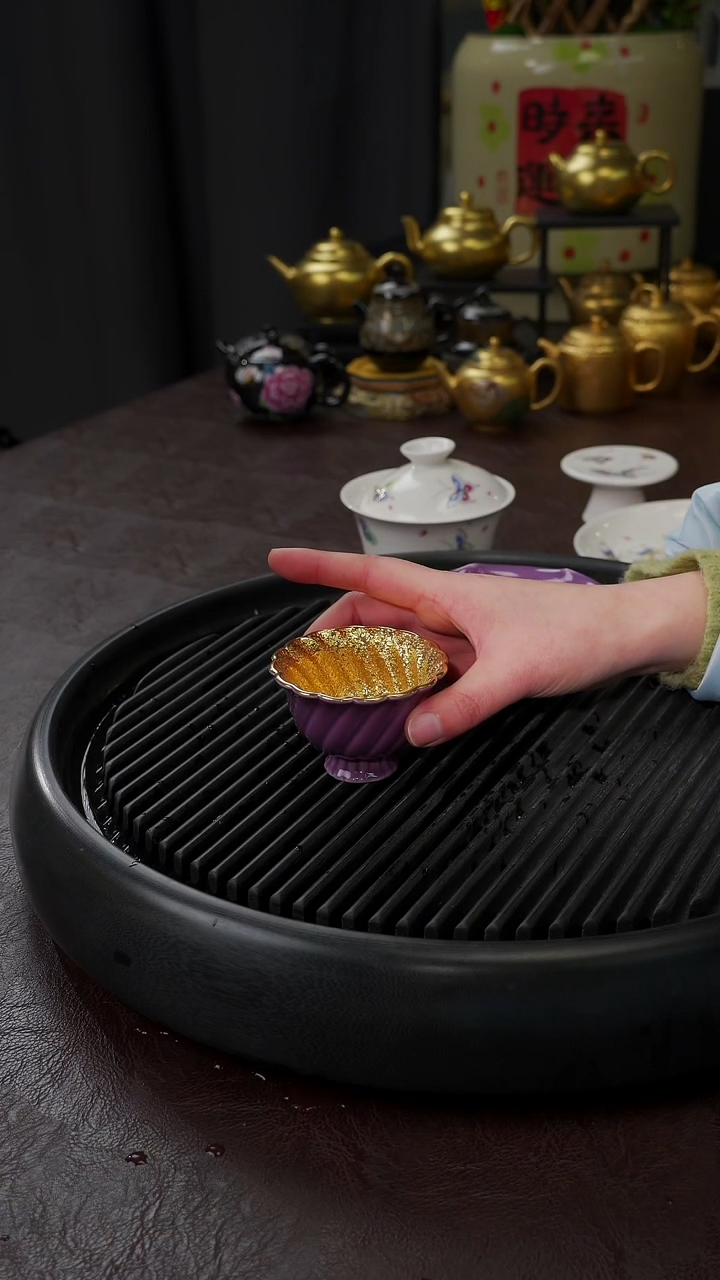 【闪购商品】杯【宜景窑紫罗兰鎏金系列】丁香花