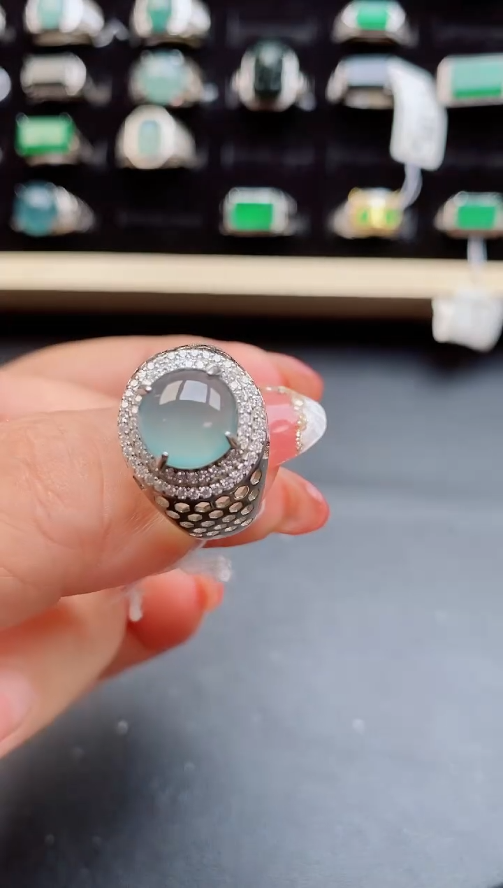 【闪购商品】翡翠戒指银S925镶嵌50800