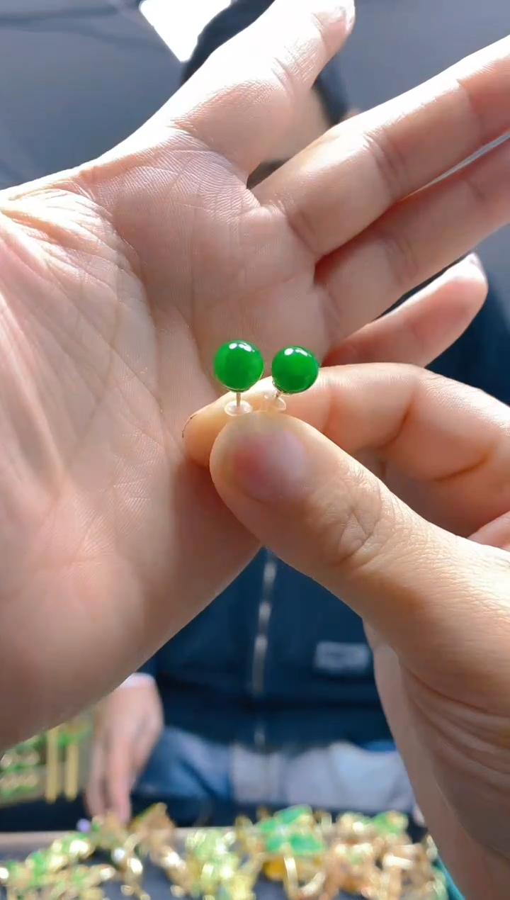 【闪购商品】翡翠耳饰合金0241翡翠耳钉