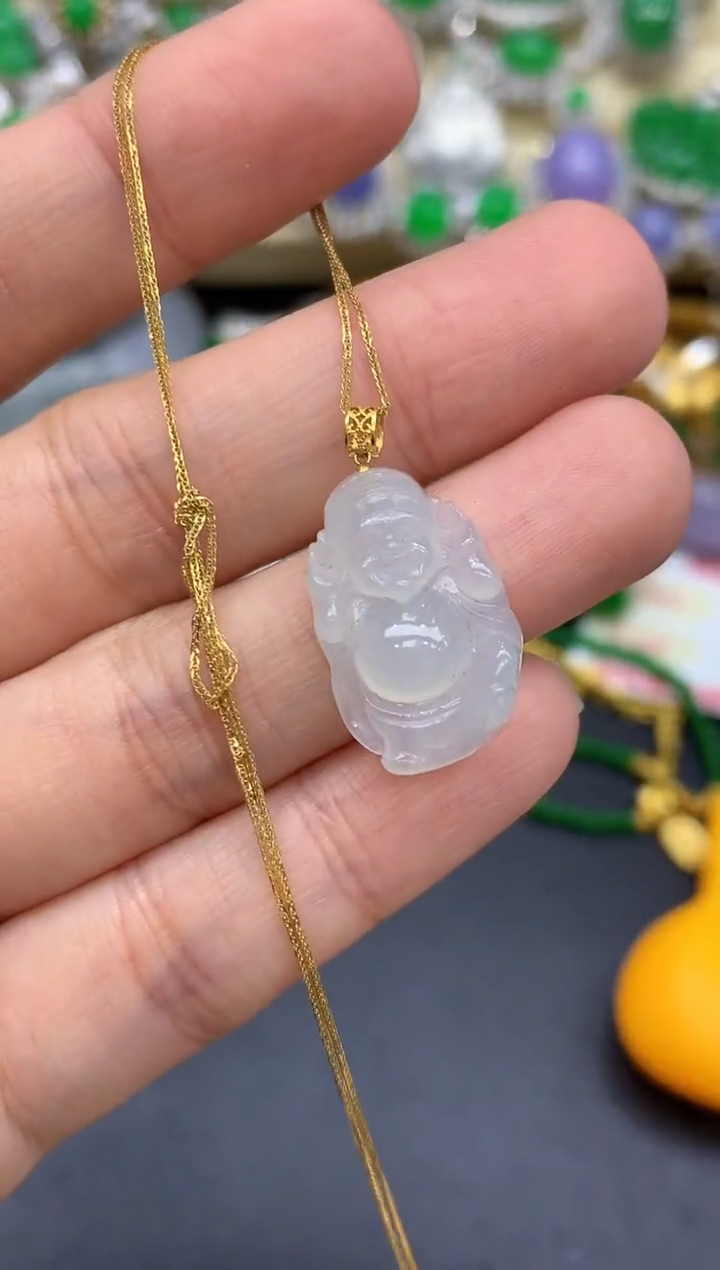 颈饰18K金镶嵌翡翠205-中国好珍宝