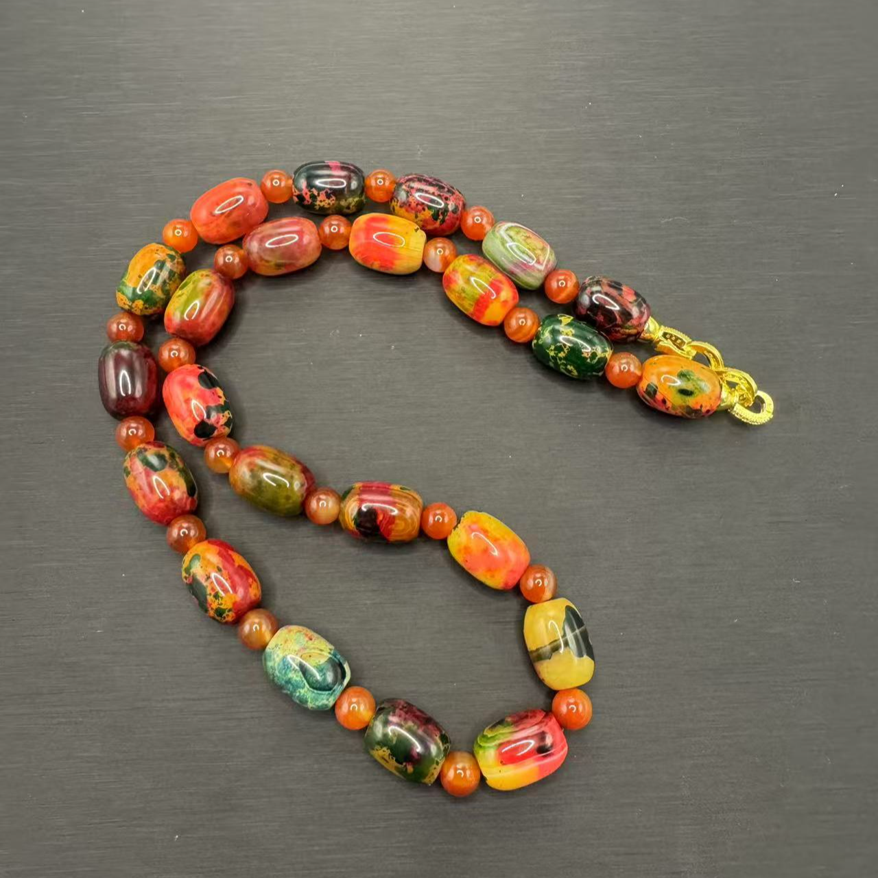 非金属珐琅项链 项链 S66时尚精美九宫磁胆七彩药胆项链