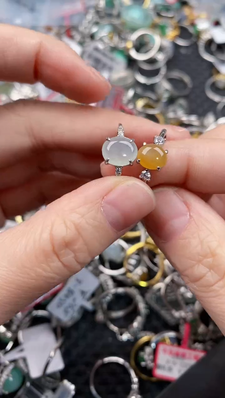 银S925镶嵌戒指翡翠11                8